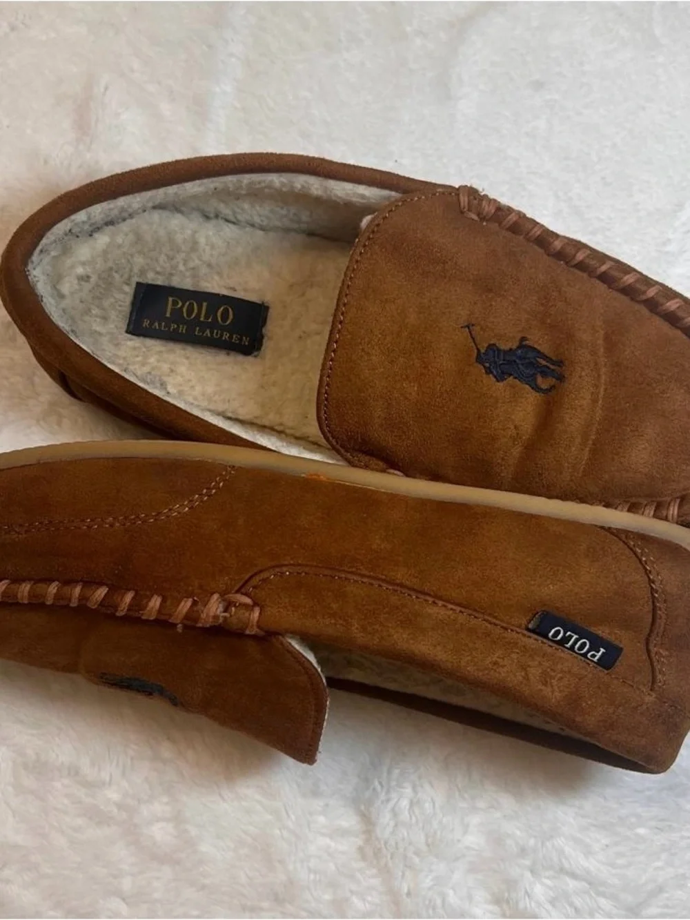Polo by Ralph Lauren Tan Suede Slip-On Moccasin Loafers